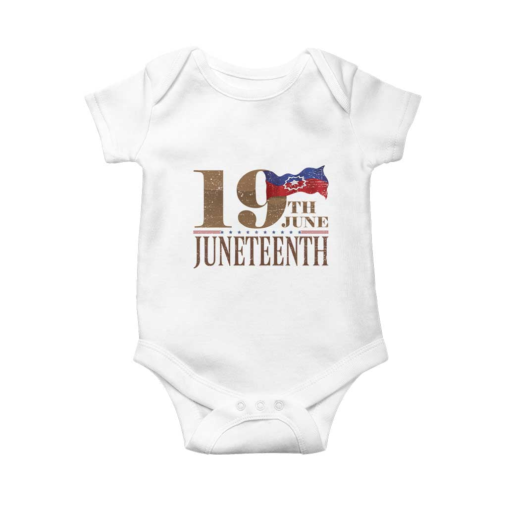 19th June Juneteenth Freedom Day Baby Onesie Juneteenth Flag TS11 White Print Your Wear