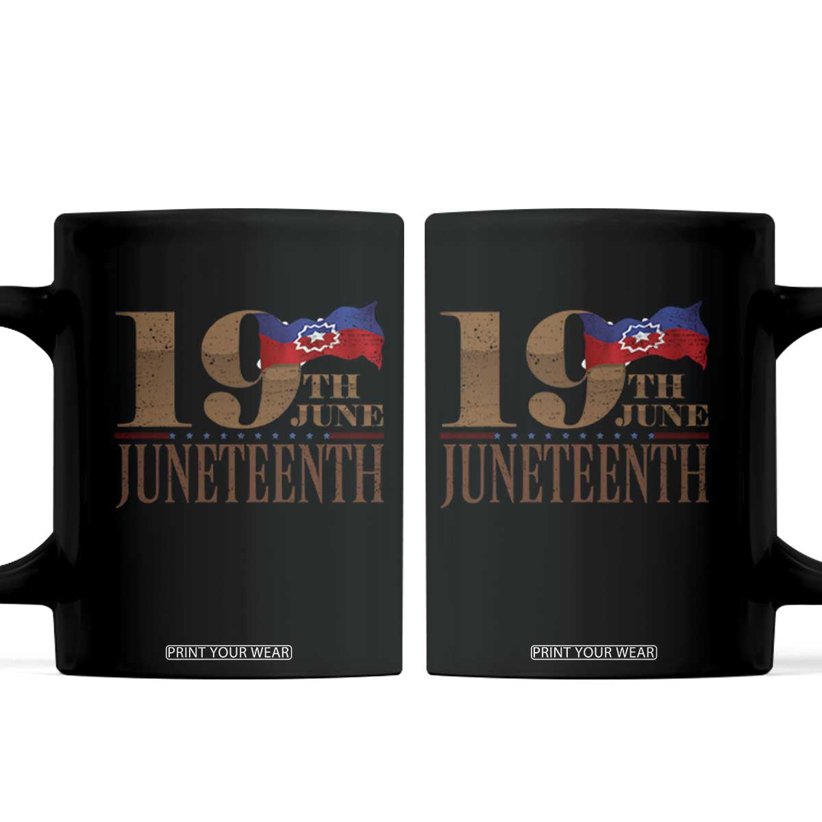 19th June Juneteenth Freedom Day Coffee Mug Juneteenth Flag TS11 Black Print Your Wear