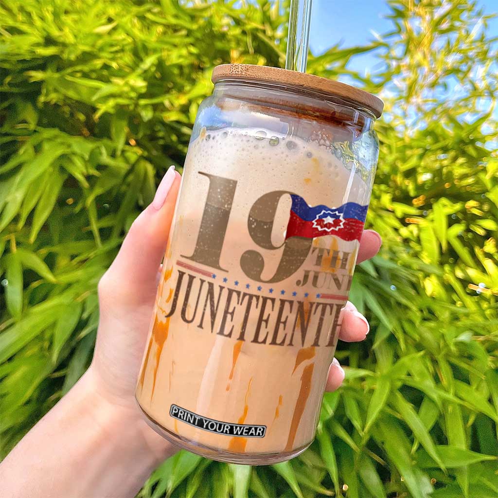 19th June Juneteenth Freedom Day Glass Can Juneteenth Flag TS11 Print Your Wear