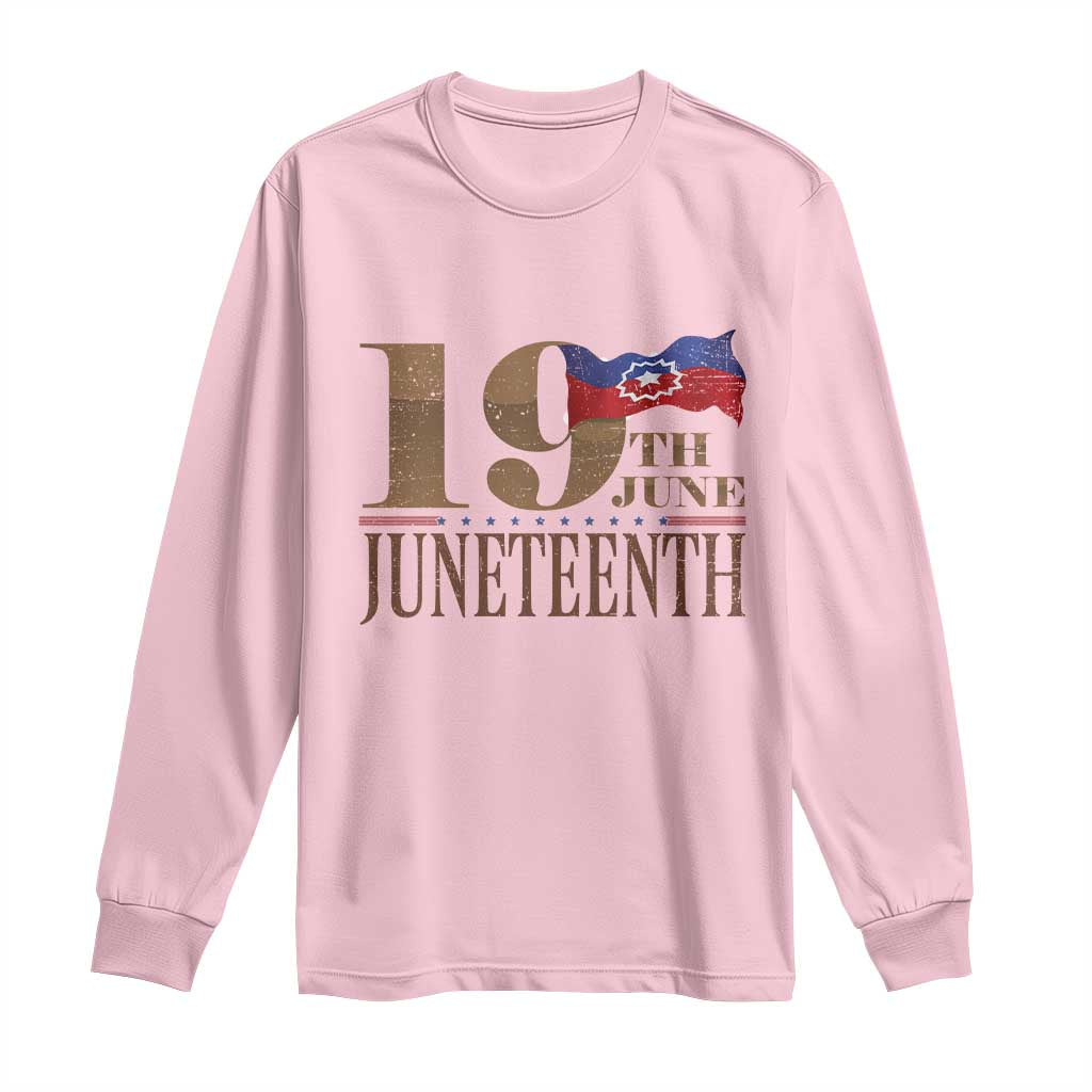 19th June Juneteenth Freedom Day Long Sleeve Shirt Juneteenth Flag TS11 Light Pink Print Your Wear