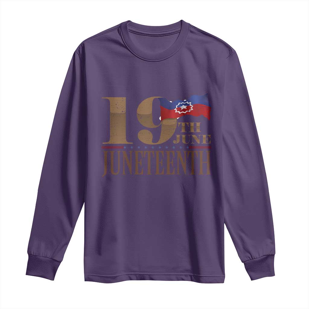19th June Juneteenth Freedom Day Long Sleeve Shirt Juneteenth Flag TS11 Purple Print Your Wear