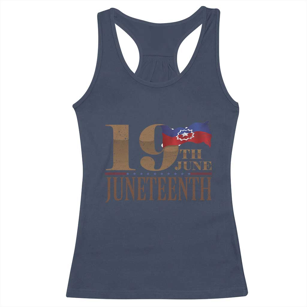19th June Juneteenth Freedom Day Racerback Tank Top Juneteenth Flag TS11 Navy Print Your Wear