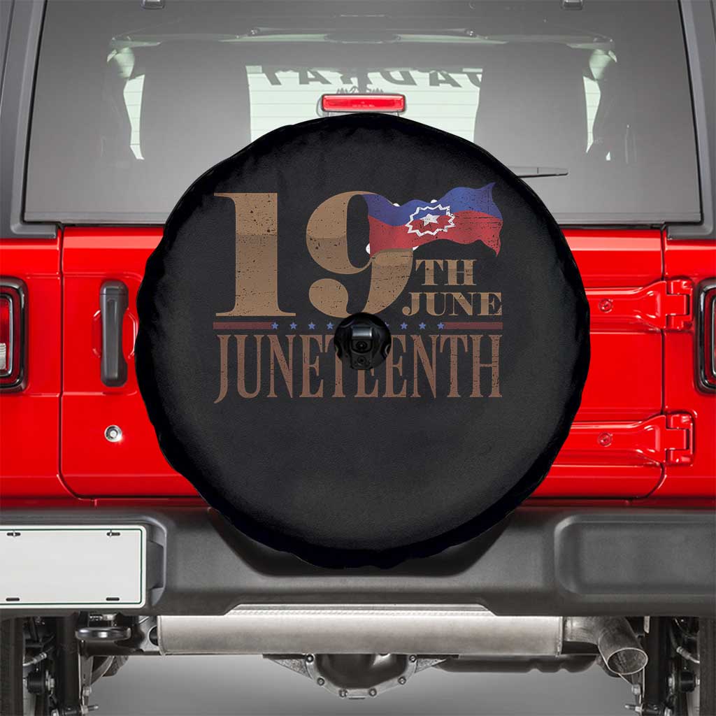 19th June Juneteenth Freedom Day Spare Tire Cover Juneteenth Flag TS11 Black Print Your Wear