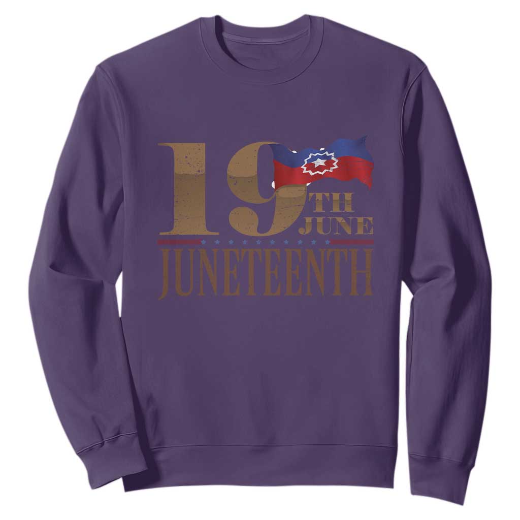 19th June Juneteenth Freedom Day Sweatshirt Juneteenth Flag TS11 Purple Print Your Wear