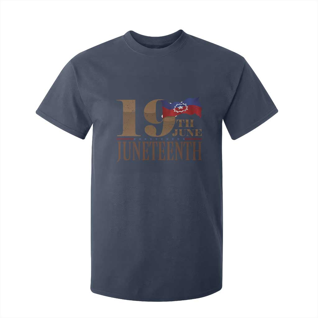 19th June Juneteenth Freedom Day T Shirt For Kid Juneteenth Flag TS11 Navy Print Your Wear