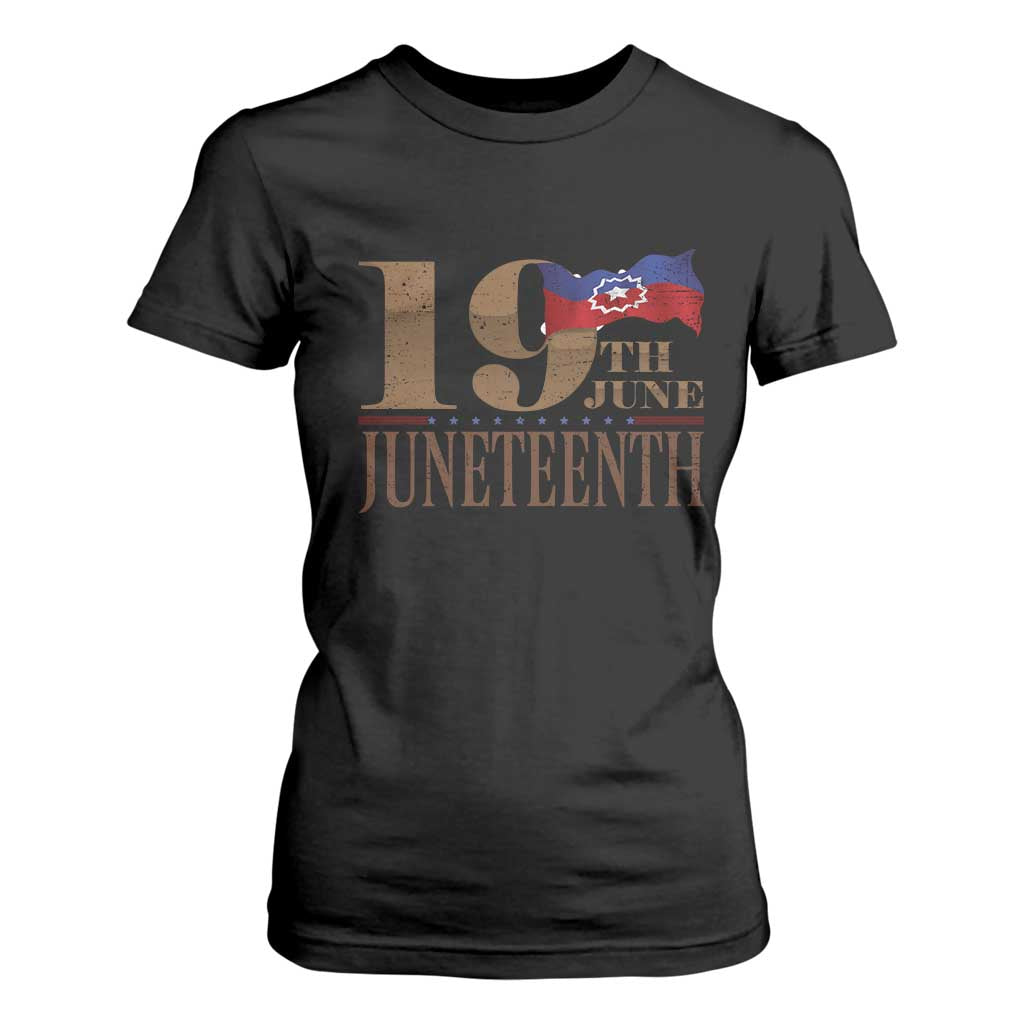 19th June Juneteenth Freedom Day T Shirt For Women Juneteenth Flag TS11 Black Print Your Wear