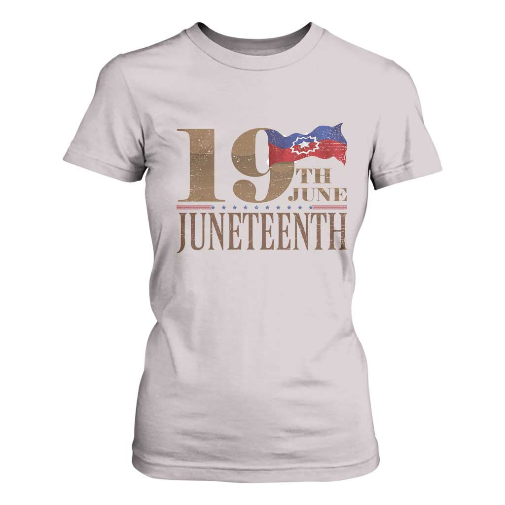 19th June Juneteenth Freedom Day T Shirt For Women Juneteenth Flag TS11 Ice Gray Print Your Wear