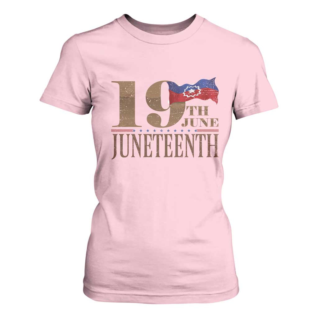 19th June Juneteenth Freedom Day T Shirt For Women Juneteenth Flag TS11 Light Pink Print Your Wear