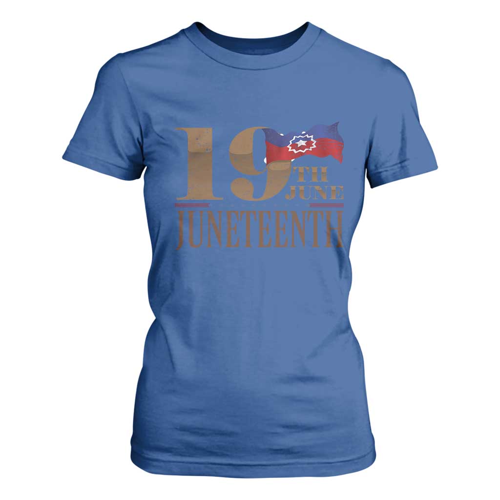 19th June Juneteenth Freedom Day T Shirt For Women Juneteenth Flag TS11 Royal Blue Print Your Wear