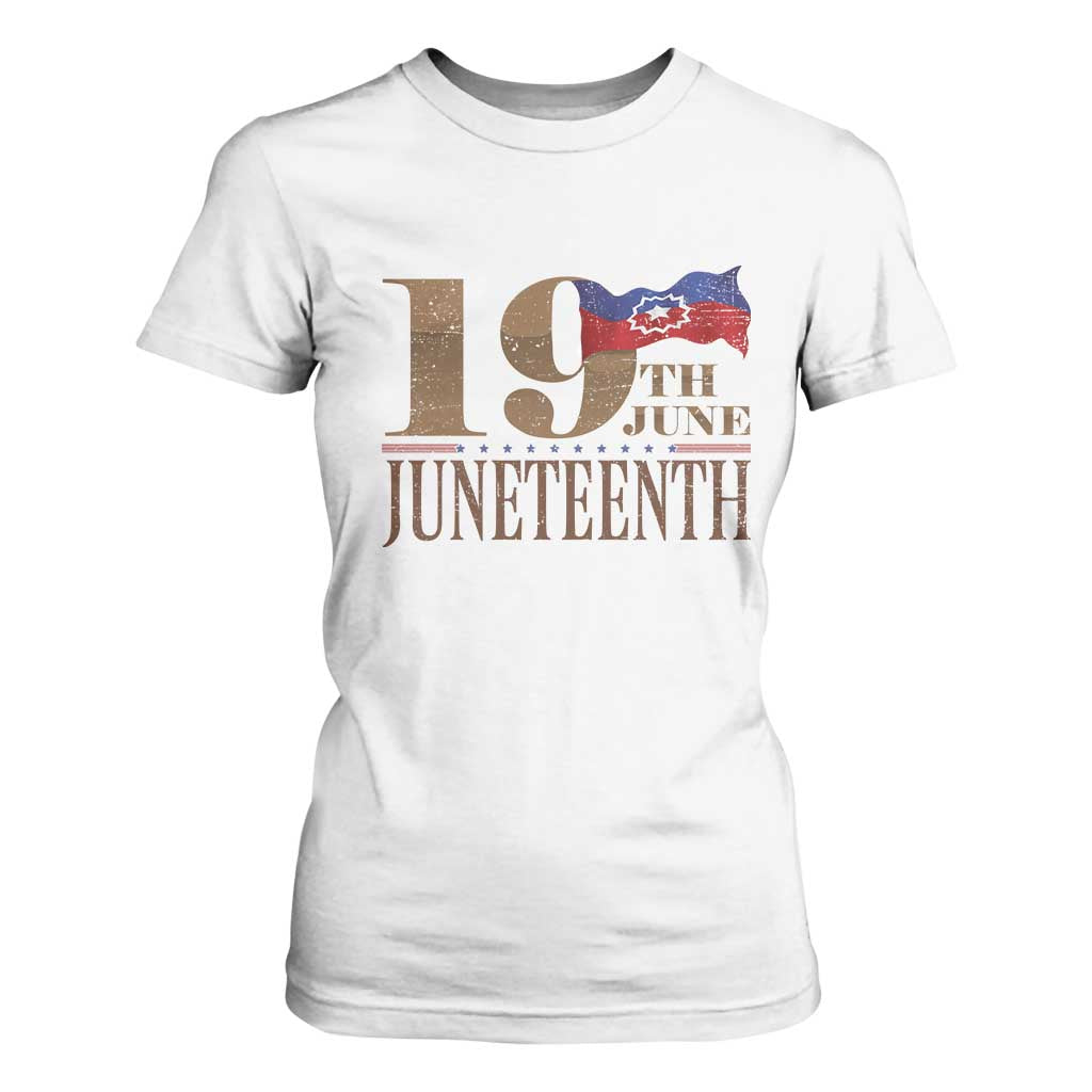 19th June Juneteenth Freedom Day T Shirt For Women Juneteenth Flag TS11 White Print Your Wear