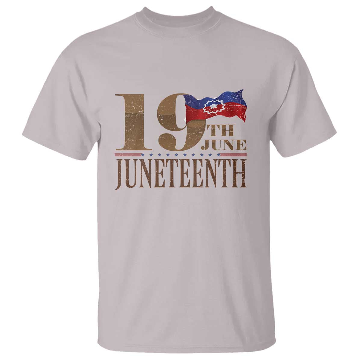 19th June Juneteenth Freedom Day T Shirt Juneteenth Flag TS11 Ice Gray Print Your Wear