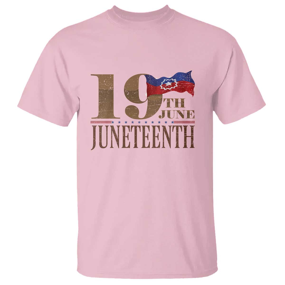 19th June Juneteenth Freedom Day T Shirt Juneteenth Flag TS11 Light Pink Print Your Wear