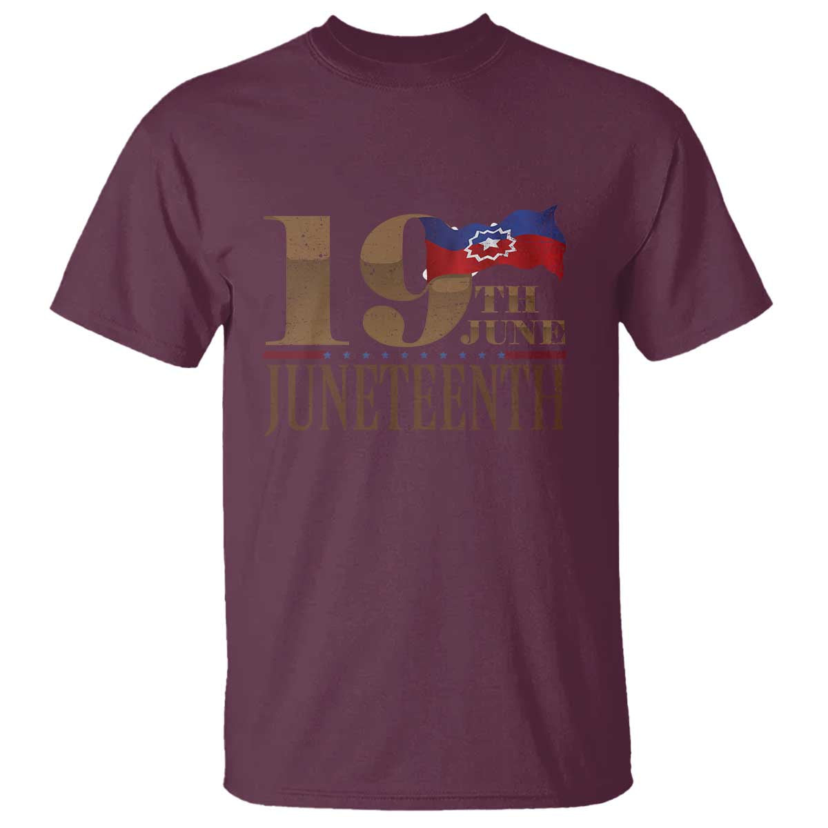 19th June Juneteenth Freedom Day T Shirt Juneteenth Flag TS11 Maroon Print Your Wear