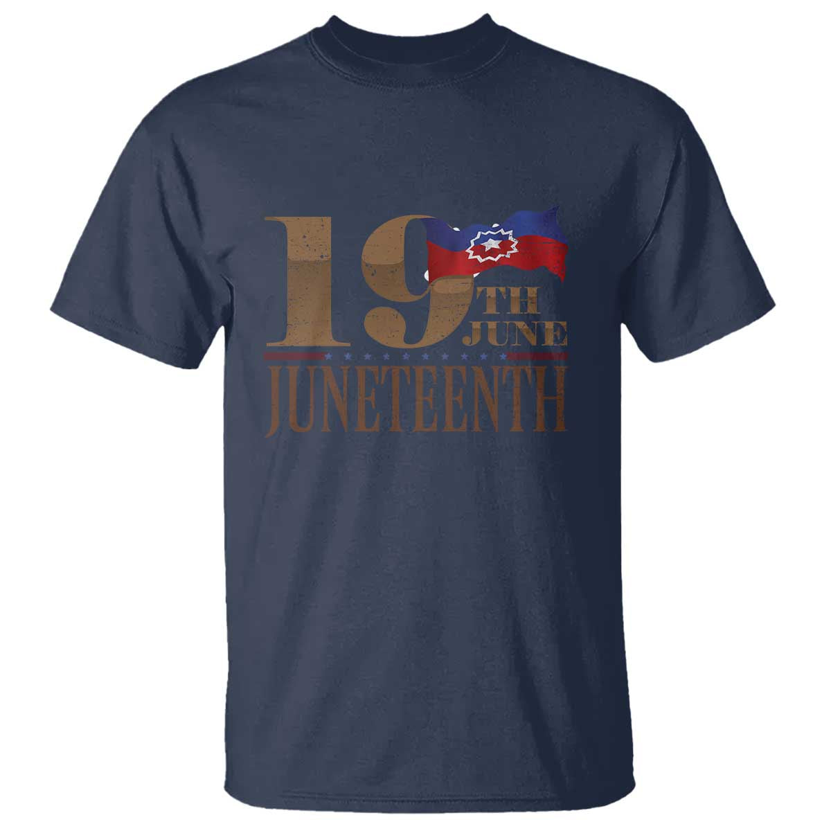 19th June Juneteenth Freedom Day T Shirt Juneteenth Flag TS11 Navy Print Your Wear