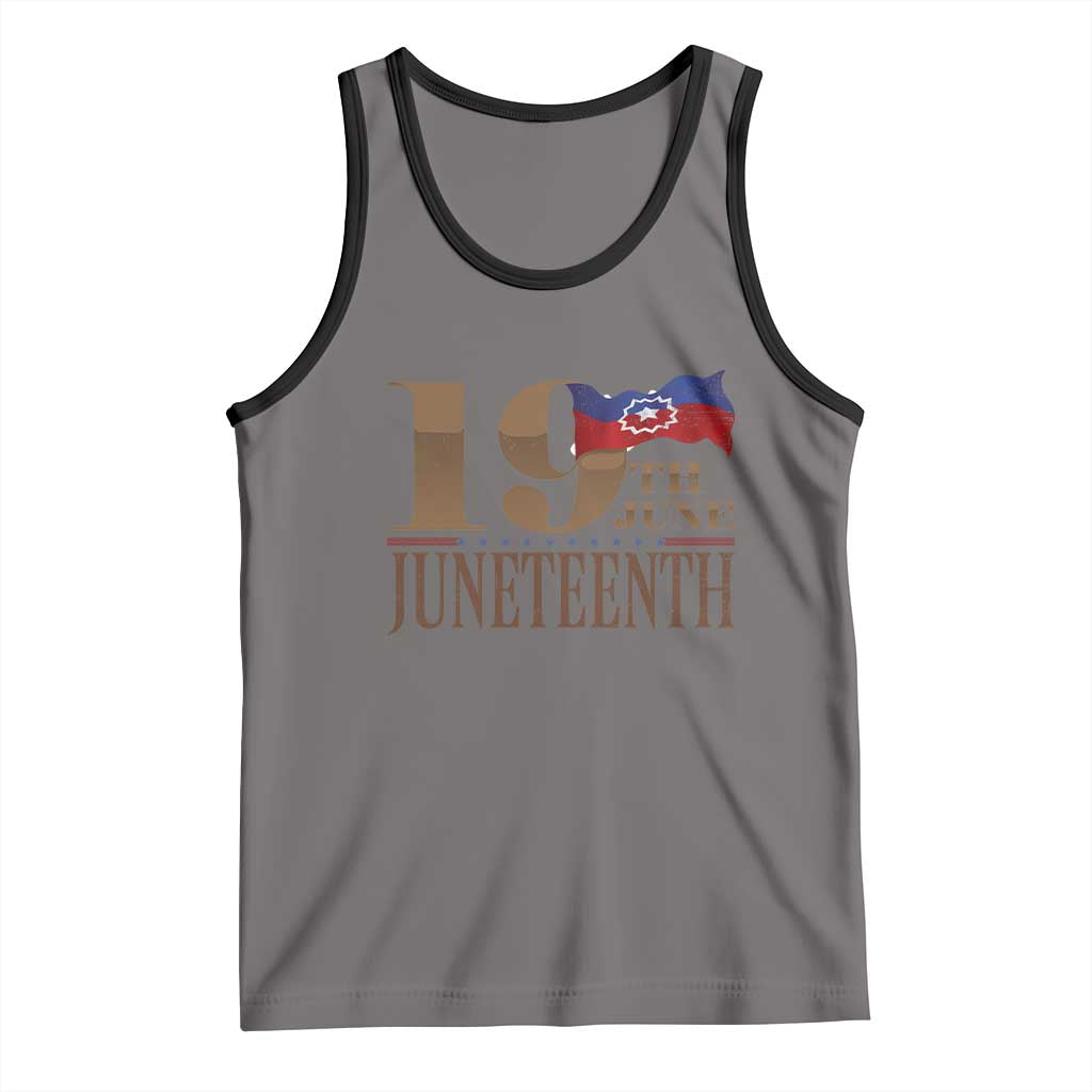 19th June Juneteenth Freedom Day Tank Top Juneteenth Flag TS11 Deep Heather Black Print Your Wear