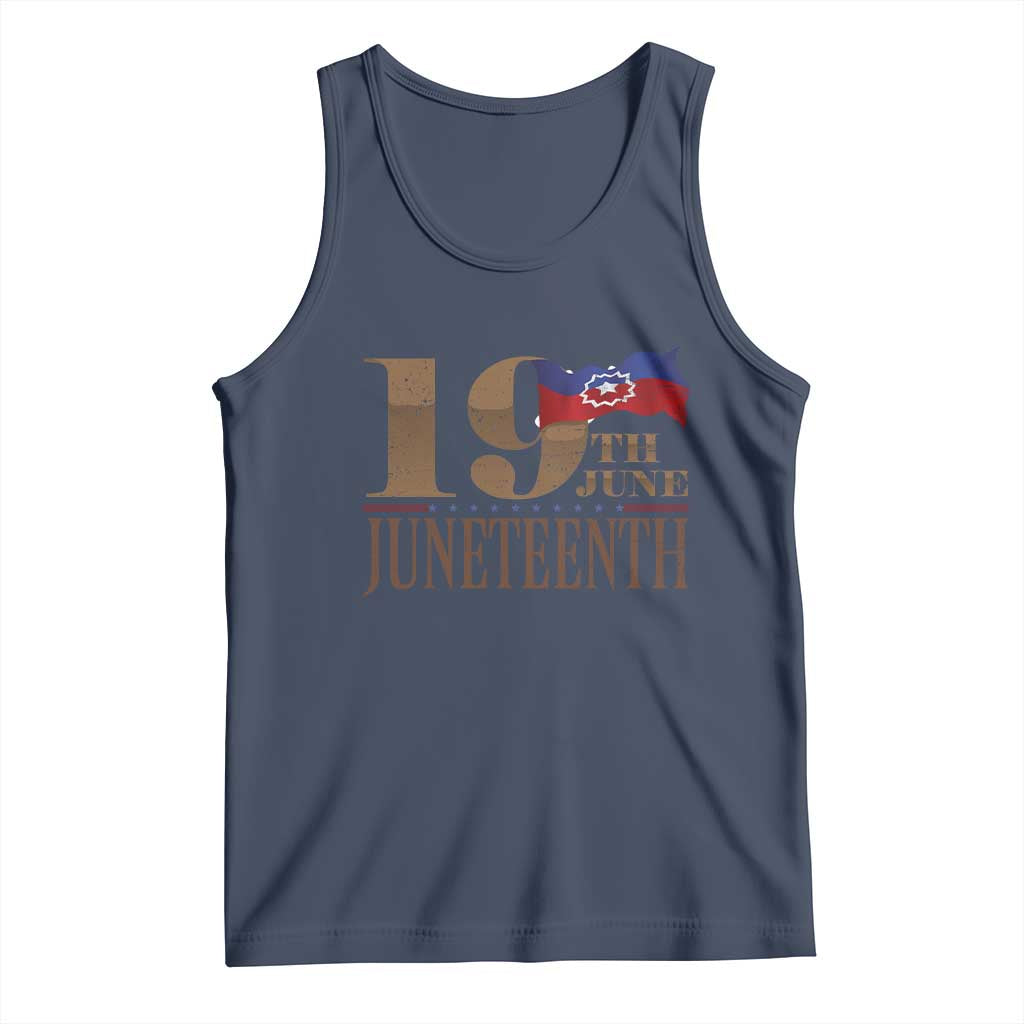 19th June Juneteenth Freedom Day Tank Top Juneteenth Flag TS11 Navy Print Your Wear