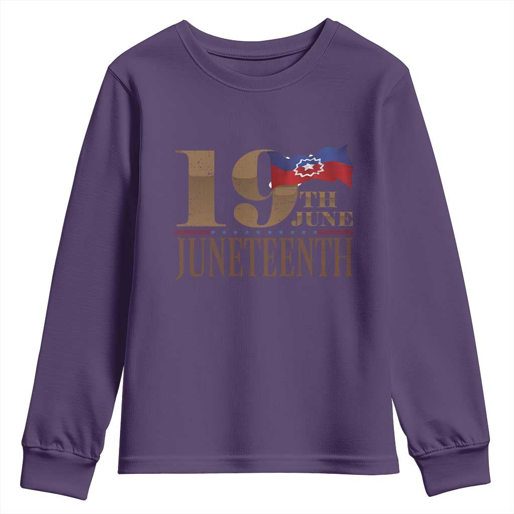 19th June Juneteenth Freedom Day Youth Sweatshirt Juneteenth Flag TS11 Purple Print Your Wear