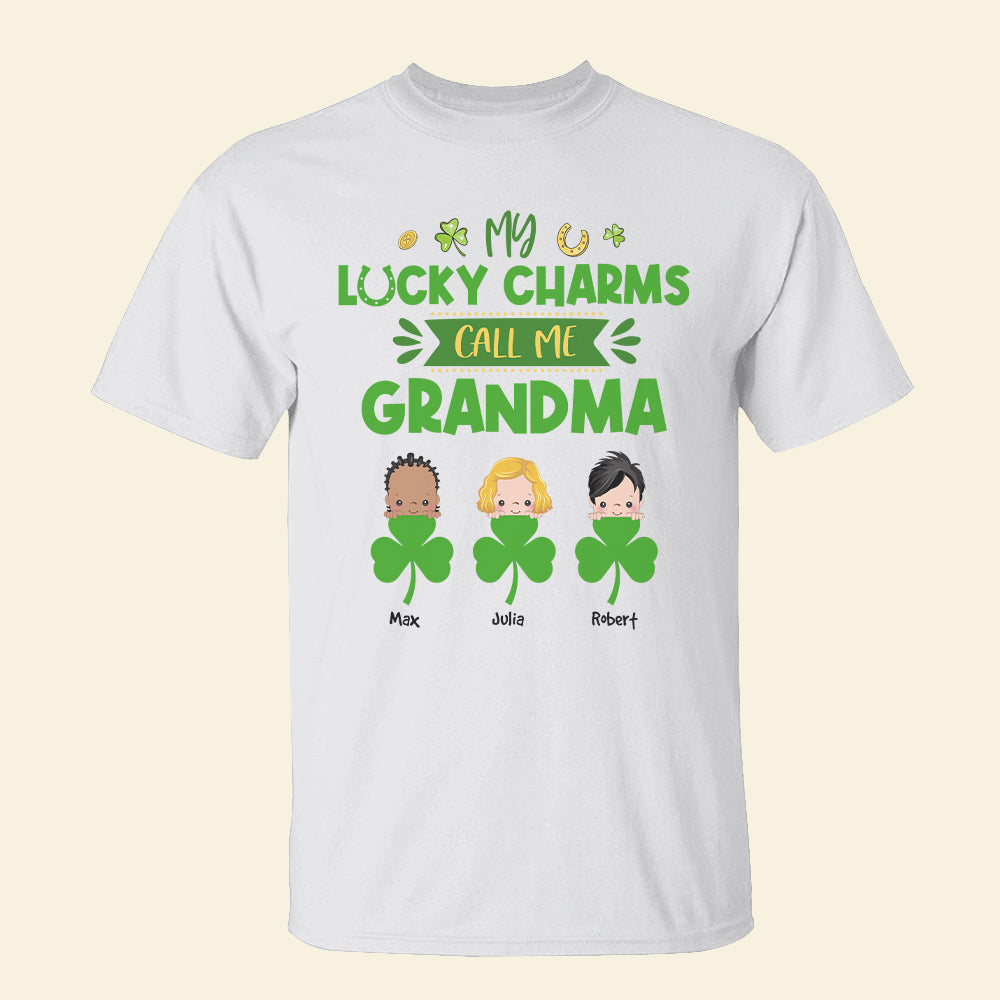 Personalized St Patricks Day Grandma T Shirt My Lucky Charms Call Me CTM Custom - Printyourwear