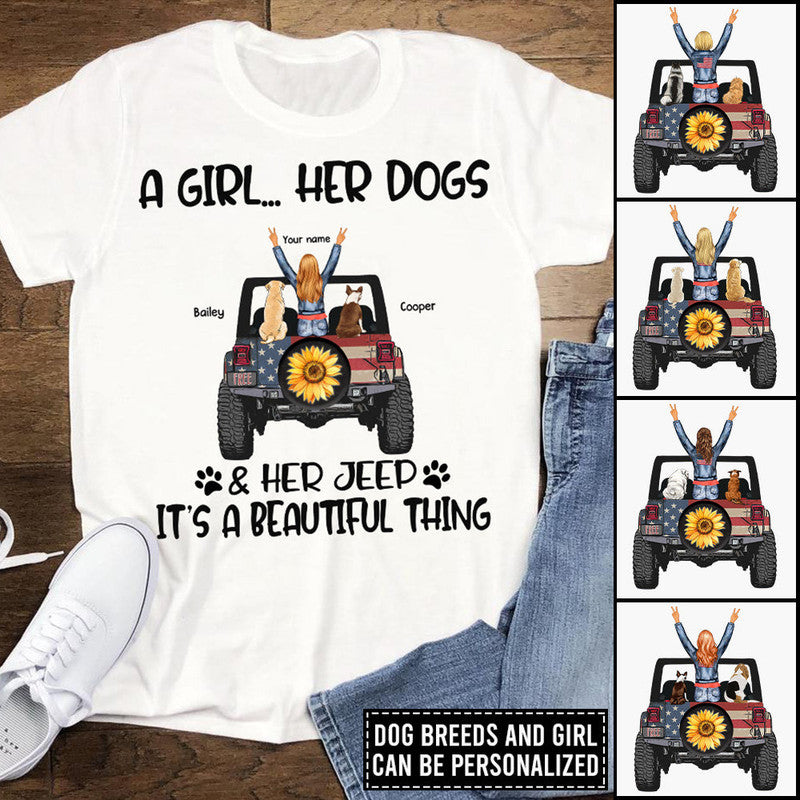 Custom JP Tee Shirts A Girl Her Dogs and Her JP Its A Beautiful Thing CTM Youth Custom - Printyourwear