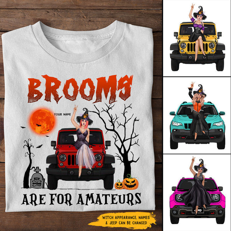 Custom JP Tee Shirts JP Girl Brooms Are For Amateurs Halloween Vibes CTM Youth Custom - Printyourwear
