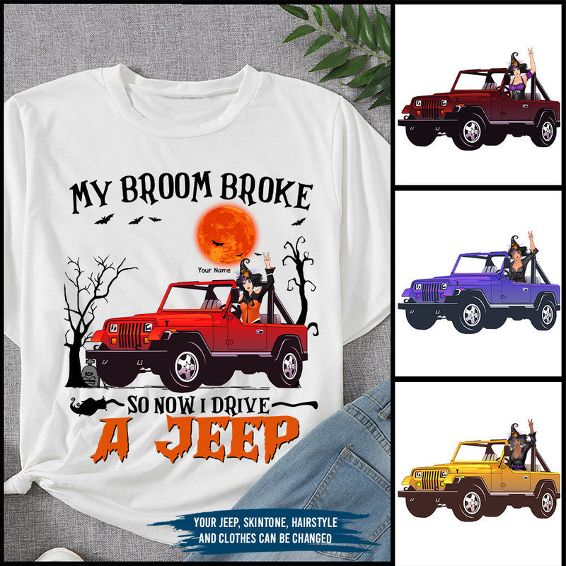 Custom JP Tee Shirts My Broom Broke So Now I Drive A JP NO.2 Halloween Vibes CTM Youth Custom - Printyourwear