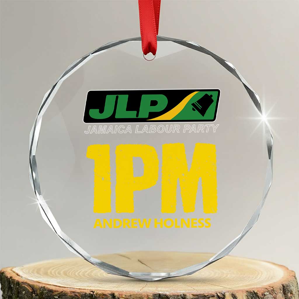 1PM Andrew Holness Crystal Glass Ornament Support JLP Jamaica Labour Party TS02 Transparent Glass 3'' Circle Print Your Wear