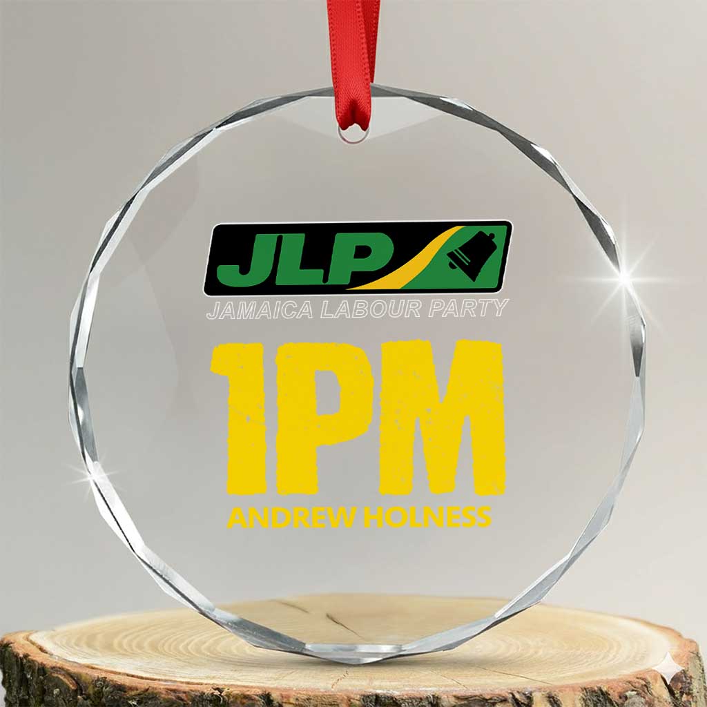 1PM Andrew Holness Crystal Glass Ornament Support JLP Jamaica Labour Party TS02 Transparent Glass 3'' Circle Print Your Wear