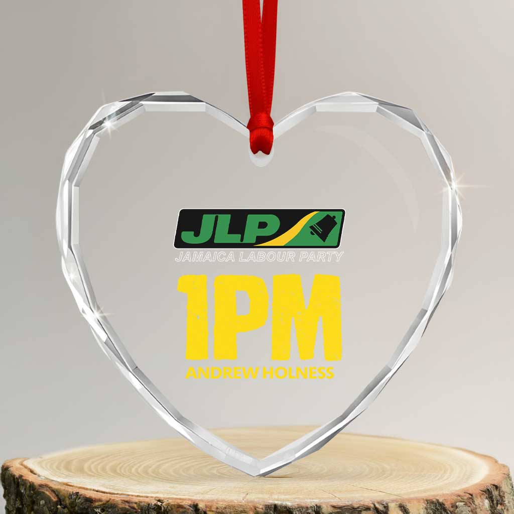 1PM Andrew Holness Heart Crystal Glass Ornament Support JLP Jamaica Labour Party TS02 Transparent Glass 3'' Heart Print Your Wear