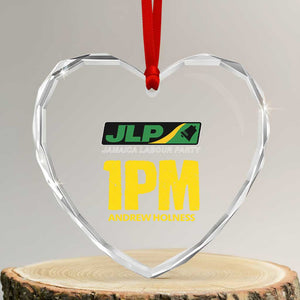 1PM Andrew Holness Heart Crystal Glass Ornament Support JLP Jamaica Labour Party TS02 Transparent Glass 3'' Heart Print Your Wear