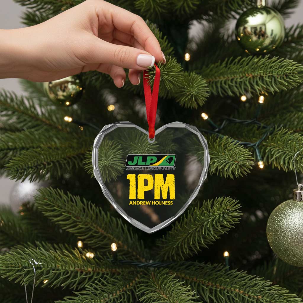 1PM Andrew Holness Heart Crystal Glass Ornament Support JLP Jamaica Labour Party TS02 Print Your Wear