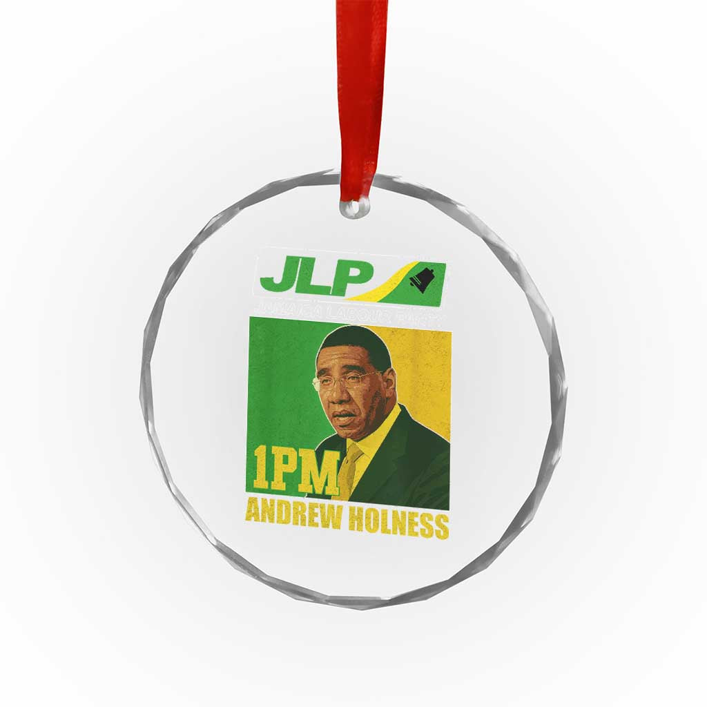 1PM Andrew Holness JPL Supporter Crystal Glass Ornament Jamaica Labor Party Jamaican Political Pride TS02 Print Your Wear