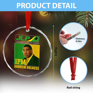 1PM Andrew Holness JPL Supporter Crystal Glass Ornament Jamaica Labor Party Jamaican Political Pride TS02 Print Your Wear