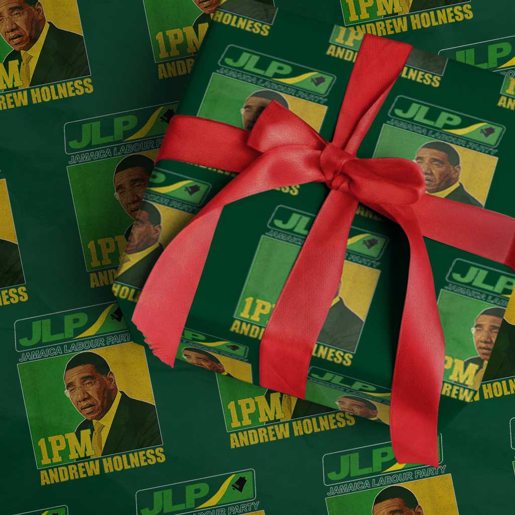 1PM Andrew Holness JPL Supporter Wrapping Paper Roll Jamaica Labor Party Jamaican Political Pride TS02 Green Print Your Wear