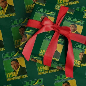1PM Andrew Holness JPL Supporter Wrapping Paper Roll Jamaica Labor Party Jamaican Political Pride TS02 Green Print Your Wear