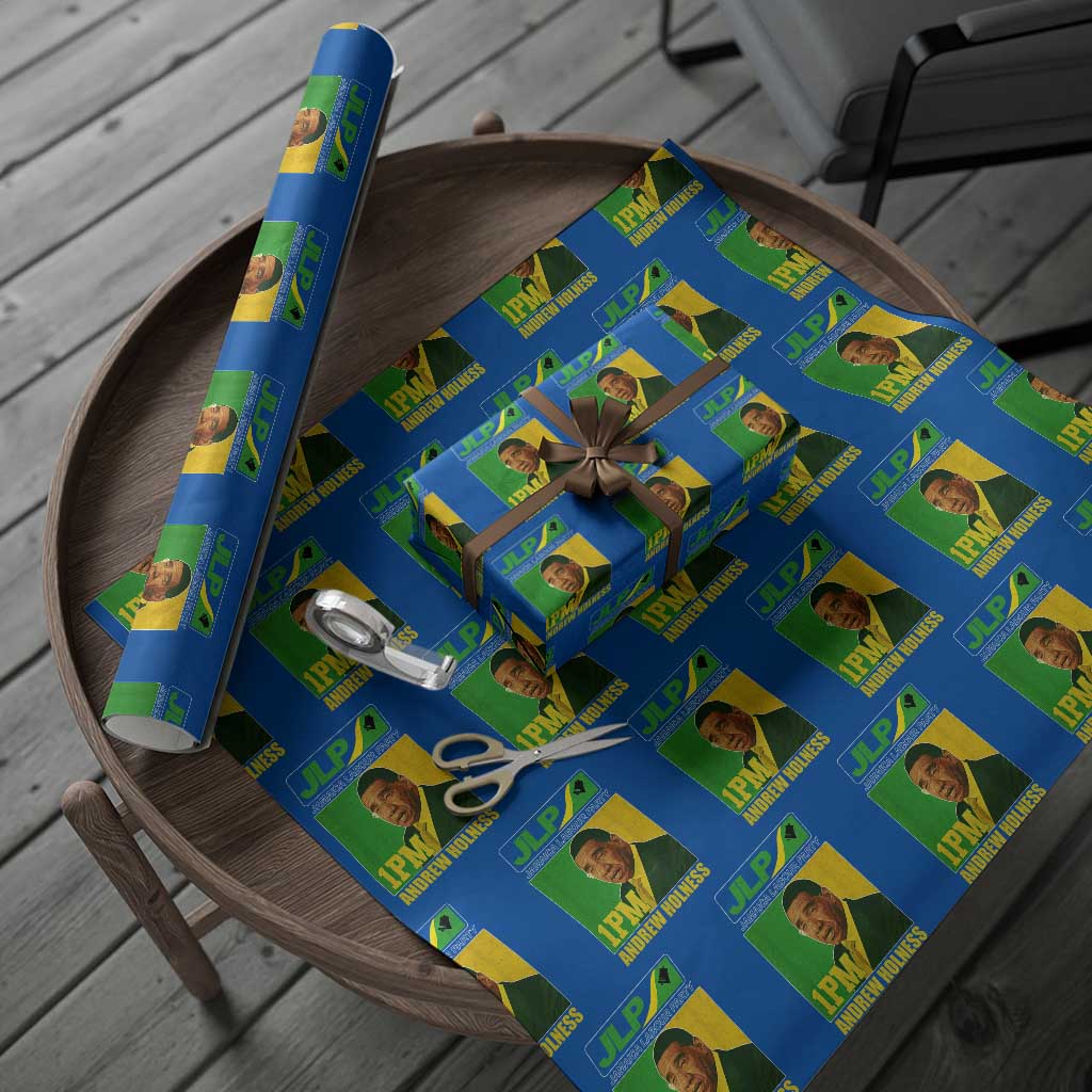 1PM Andrew Holness JPL Supporter Wrapping Paper Roll Jamaica Labor Party Jamaican Political Pride TS02 Blue Print Your Wear