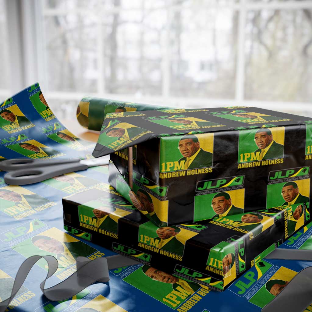 1PM Andrew Holness JPL Supporter Wrapping Paper Roll Jamaica Labor Party Jamaican Political Pride TS02 Black Print Your Wear