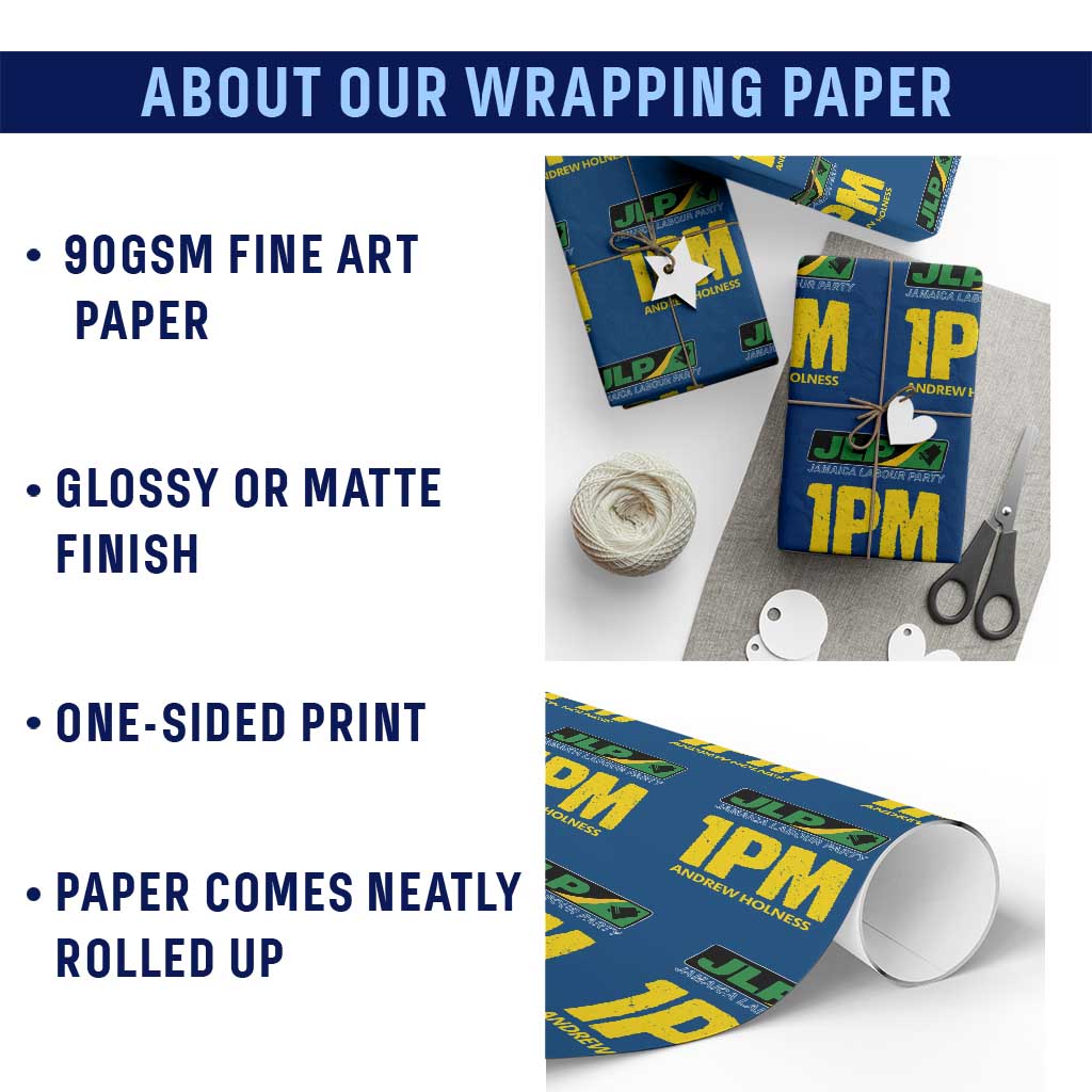 1PM Andrew Holness Wrapping Paper Roll Support JLP Jamaica Labour Party TS02 Print Your Wear