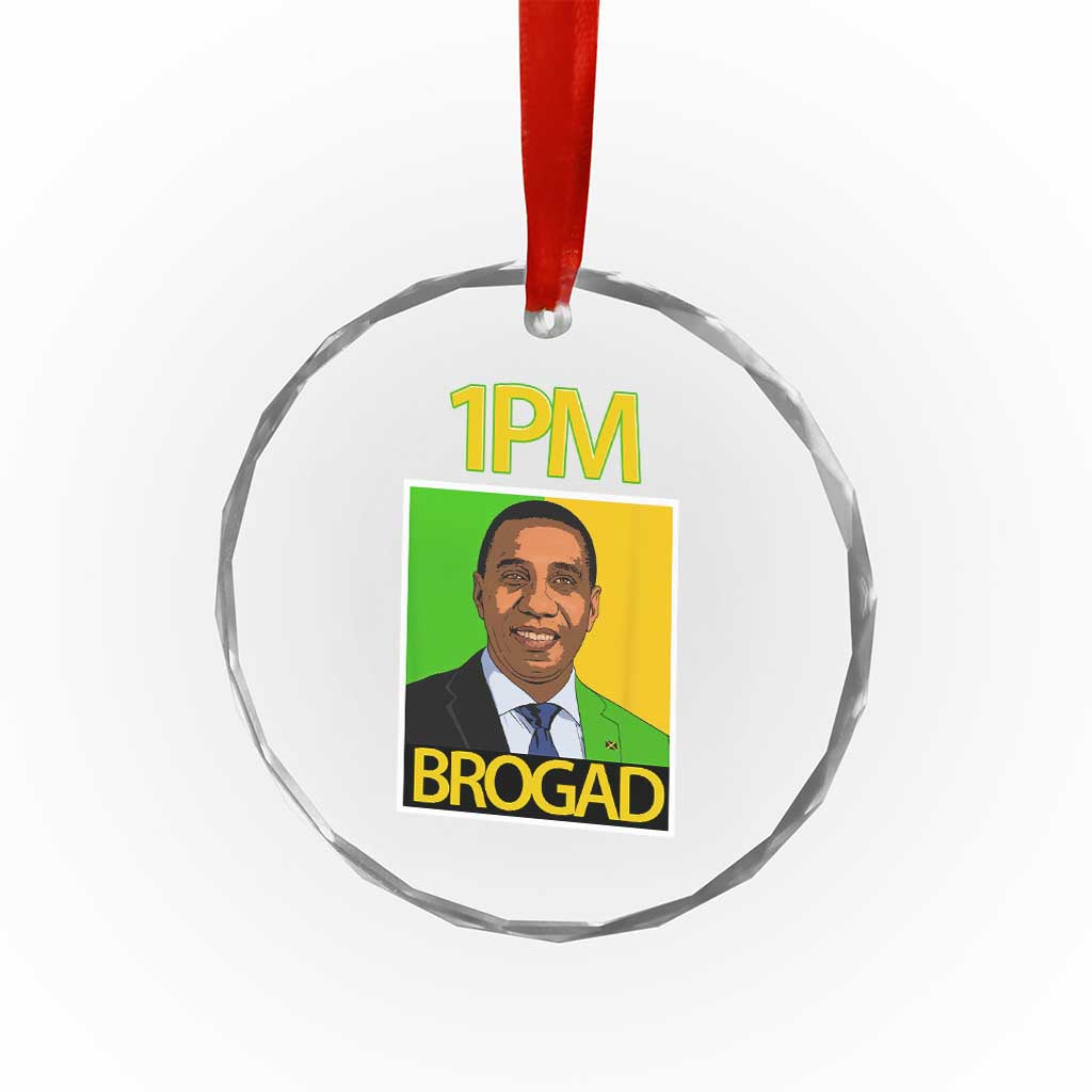 1PM BROGAD JLP Supporter Andrew Holness Crystal Glass Ornament Jamaica Labor Party Politics TS02 Print Your Wear