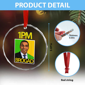 1PM BROGAD JLP Supporter Andrew Holness Crystal Glass Ornament Jamaica Labor Party Politics TS02 Print Your Wear