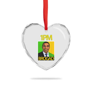 1PM BROGAD JLP Supporter Andrew Holness Heart Crystal Glass Ornament Jamaica Labor Party Politics TS02 Print Your Wear