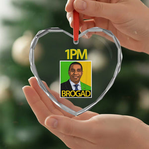 1PM BROGAD JLP Supporter Andrew Holness Heart Crystal Glass Ornament Jamaica Labor Party Politics TS02 Print Your Wear