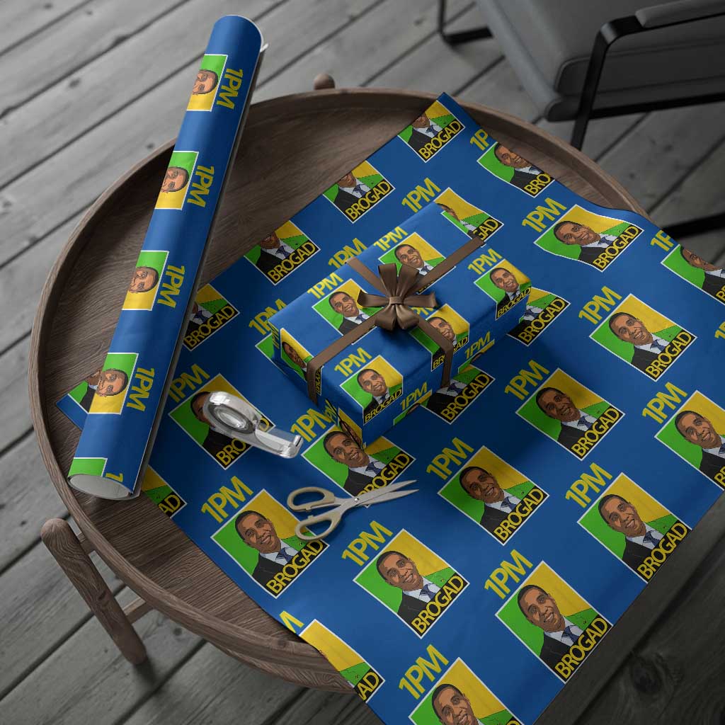 1PM BROGAD JLP Supporter Andrew Holness Wrapping Paper Roll Jamaica Labor Party Politics TS02 Blue Print Your Wear