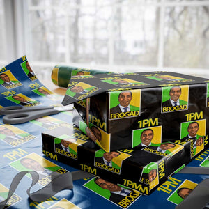 1PM BROGAD JLP Supporter Andrew Holness Wrapping Paper Roll Jamaica Labor Party Politics TS02 Black Print Your Wear