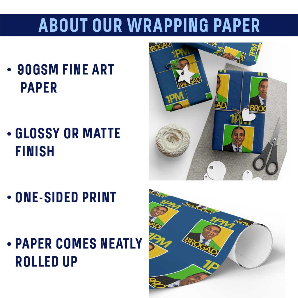 1PM BROGAD JLP Supporter Andrew Holness Wrapping Paper Roll Jamaica Labor Party Politics TS02 Print Your Wear