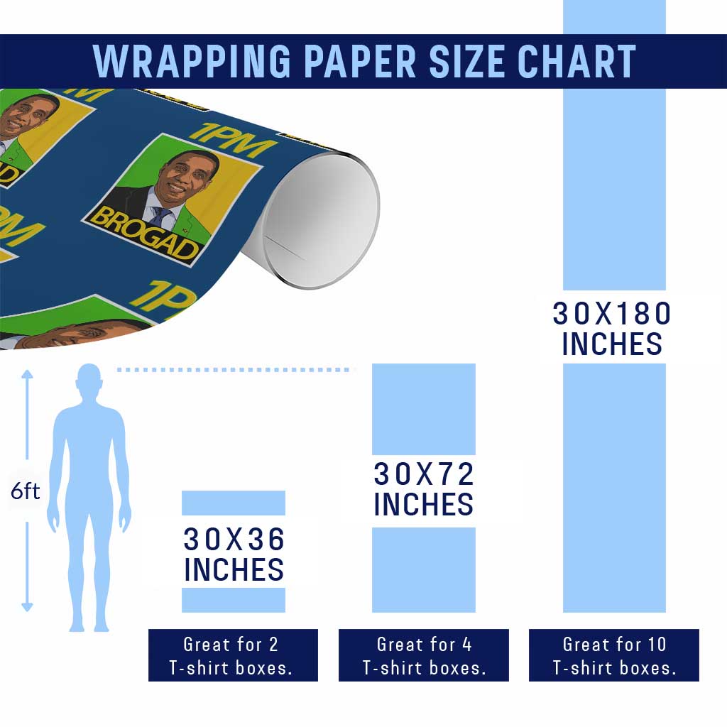 1PM BROGAD JLP Supporter Andrew Holness Wrapping Paper Roll Jamaica Labor Party Politics TS02 Print Your Wear