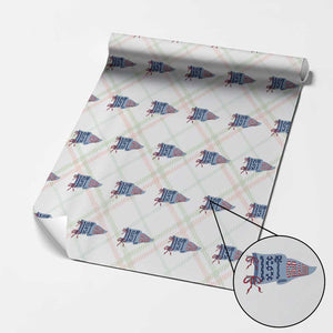 1st Grade Teacher Pennant US Flag Back to School Wrapping Paper Roll