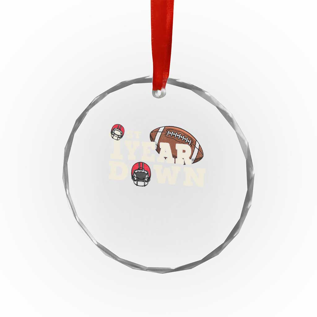 1st Year Down Football Crystal Glass Ornament Touchdown One First Birthday Infant Baby Boy TS10 Print Your Wear
