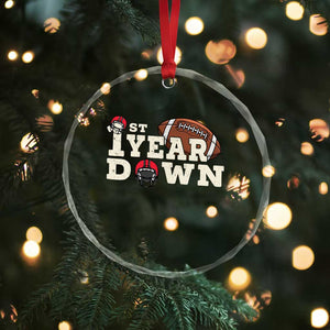 1st Year Down Football Crystal Glass Ornament Touchdown One First Birthday Infant Baby Boy TS10 Print Your Wear