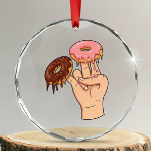 2 In The Pink 1 In The Stink Crystal Glass Ornament Funny Donut Adult Humor TS12 Transparent Glass 3'' Circle Print Your Wear
