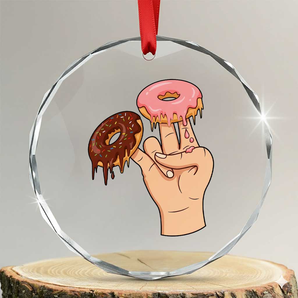 2 In The Pink 1 In The Stink Crystal Glass Ornament Funny Donut Adult Humor TS12 Transparent Glass 3'' Circle Print Your Wear
